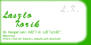 laszlo korik business card